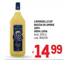 Metro Limoncello 30° buccia di limone 100% offerta
