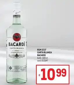 Metro Rum 37,5° carta blanca BACARDI offerta