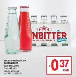 Metro Aperitivo analcolico rosso/bianco SANPELLEGRINO offerta