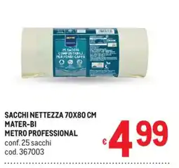 Metro 25 sacchi compostabili, per fondi caffe mater-bi METRO PROFESSIONAL offerta