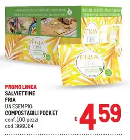 Metro Salviettine fria, compostabili pocket offerta