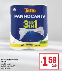 Metro Rotoli pannocarta TUTTO offerta