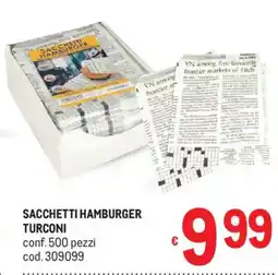 Metro Sacchetti hamburger turconi offerta