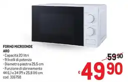Metro Forno microonde aro offerta