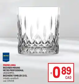 Metro Bicchieri mirano metro professional, bicchiere tumbler offerta