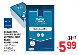 Metro Blocchi da 25 comande 3 copie autoricalcanti METRO PROFESSIONAL offerta