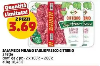 PENNY Salame di milano tagliofresco CITTERIO offerta
