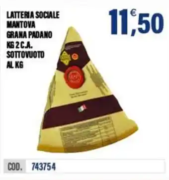 Adhoc Latteria sociale mantova grana padano offerta
