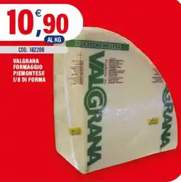 Adhoc Valgrana formaggio piemontese 1/8 di forma offerta
