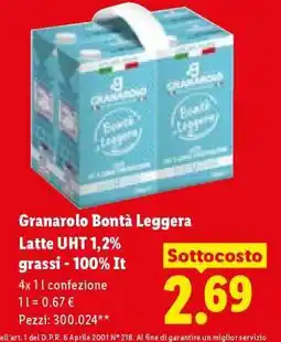 Lidl Granarolo Bontà Leggera offerta