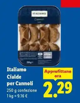 Lidl Italiano Cialde per Cannoli offerta