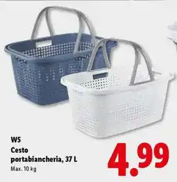 Lidl W5 Cesto portabiancheria, 37 L offerta