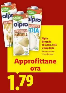 Lidl Alpro Bevanda di avena, soia o mandorla offerta