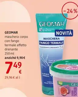 dm drogerie markt GEOMAR maschera corpo con fango termale effetto drenante offerta