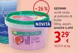 dm drogerie markt GEOMAR scrub corpo al profumo di frutta offerta