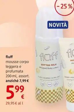 dm drogerie markt fluff mousse corpo leggera e profumata offerta