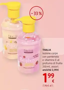 dm drogerie markt THALIA lozione corpo con pantenolo profumo di frutta offerta