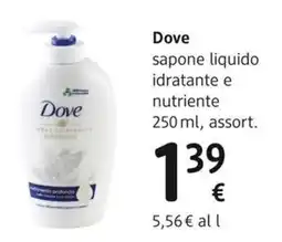 dm drogerie markt Dove sapone liquido idratante e nutriente offerta