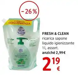 dm drogerie markt FRESH & CLEAN ricarica sapone liquido igienizzante offerta