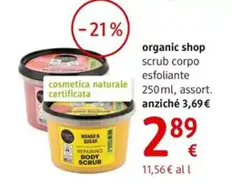 dm drogerie markt organic shop scrub corpo esfoliante offerta