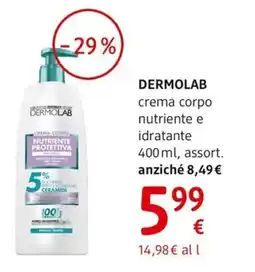 dm drogerie markt DERMOLAB crema corpo nutriente e idratante offerta