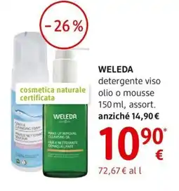 dm drogerie markt WELEDA detergente viso olio o mousse offerta