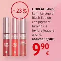 dm drogerie markt L'ORÉAL PARIS Lumi Le Liquid blush liquido con pigmenti luminosi e texture leggera offerta