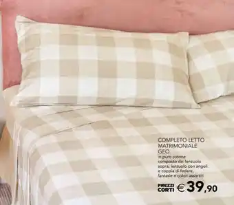 Esselunga COMPLETO LETTO MATRIMONIALE GEO offerta