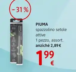 dm drogerie markt PIUMA spazzolino setole attive offerta