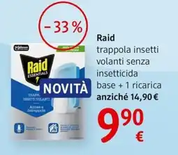 dm drogerie markt Raid trappola insetti volanti senza insetticida base +1 ricarica offerta