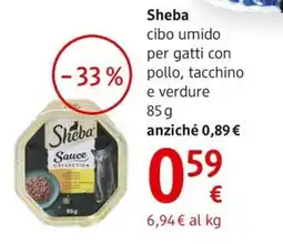 dm drogerie markt Sheba cibo umido per gatti con pollo, tacchino e verdure offerta