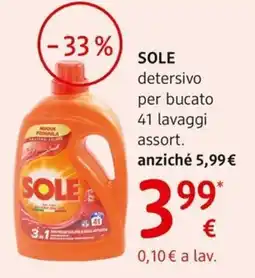 dm drogerie markt SOLE detersivo per bucato offerta
