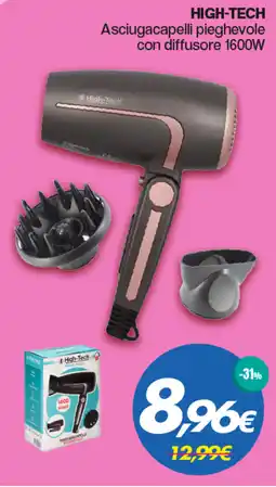 Franzy's HIGH-TECH Asciugacapelli pieghevole con diffusore 1600W offerta