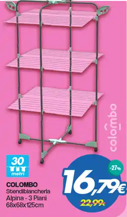 Franzy's COLOMBO Stendibiancheria Alpina - 3 Piani 68x68x125cm offerta
