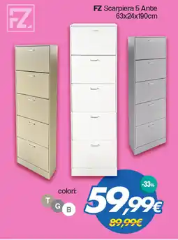 Franzy's FZ Scarpiera 5 Ante 63x24x190cm offerta