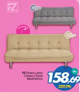 Franzy's FZ Divano Letto Corinto 3 Posti 182x87x87cm offerta