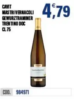 Adhoc Cavit mastri vernacoli gewurztraminer trentino doc offerta