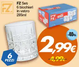 Franzy's FZ Set 6 bicchieri in vetro offerta