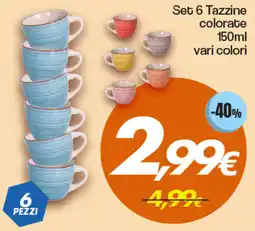Franzy's Set 6 Tazzine colorate offerta