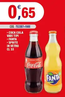 Adhoc Coca cola, fanta, sprite in vetro offerta