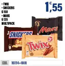 Adhoc Twix, snickers, mars, multipack offerta