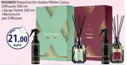 Acqua & Sapone ROOMOI Pistachio/Vin Noble/White Caress Diffusore +Spray Home +Bastoncini per Diffusore offerta