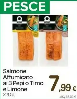 Carrefour Express Mowi salmone affumicato ai 3 pepi 220 g offerta