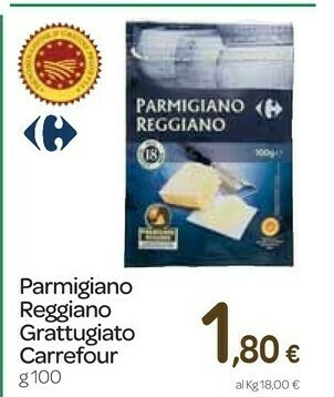 Carrefour Express Carrefour - parmigiano reggiano grattugiato 100 g offerta