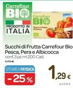 Carrefour Express Carrefour succhi di frutta pesca/pera e albicocca offerta