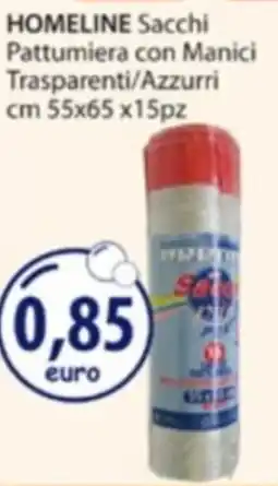 Acqua & Sapone HOMELINE Sacchi Pattumiera con Manici Trasparenti/Azzurri offerta