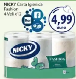 Acqua & Sapone NICKY Carta Igienica Fashion 4 Veli x12 offerta