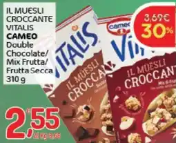 Crai Il muesli croccante vitalis cameo double chocolate/ mix frutta/ frutta secca offerta
