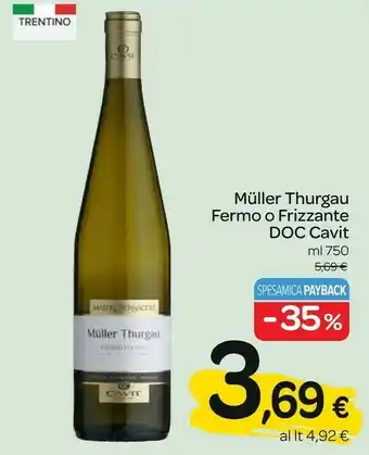 Carrefour Express Cavit - spumante brut muller thurgau 750 g(ml) offerta