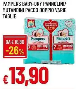 Galassia Pampers baby-dry pannolini/ mutandini pacco doppio offerta